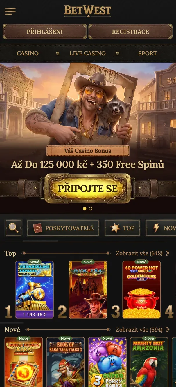 Mobilní hraní v BetWest